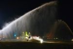 В Одесі перший рейс лоукостера AirBaltic з Риги зустрічали з водним салютом
