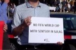 "НІ чемпіонату світу з Сенцовим у ГУЛАГу": як у всьому світі протестують проти ЧС у Росії