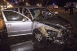 Моментально спалахнуло: у Києві загорілося таксі – фото