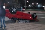В Києві п'яний водій влаштував ДТП біля посольства РФ &ndash; авто перекинулося на дах