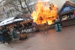 У Львові на Різдвяному ярмарку сталася пожежа та вибух, є потерпілі – відео