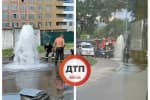 В городе новый "гейзер": в Киеве во время тушения пожара лопнула труба 
