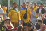 "Україна– вперед!": вболівальники зібралися на Спортивній площі підтримати Збірну України