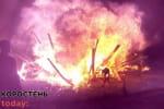 На Житомирщині під час святкування Купала вибухнуло величезне багаття – є потерпілі