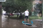 В Хмельницком ливень с градом смыл асфальт с улиц