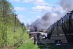 У брянській області з рейок зійшов потяг із нафтопродуктами – відео
