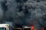 Ворог атакував Павлоград: зайнялися вантажівки на СТО 