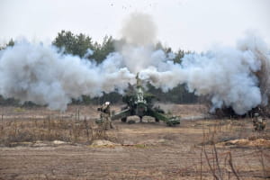 Бойові навчання артилеристів ЗСУ