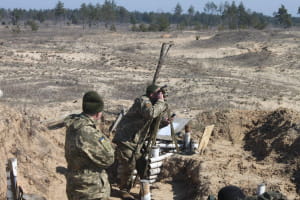 Артилеристи "Запорозької Січі" на польових навчаннях з бойовою стрільбою