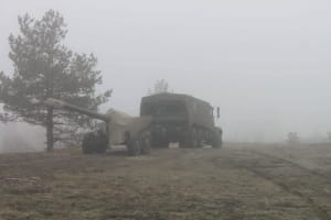 Артилеристи "Запорозької Січі" на польових навчаннях з бойовою стрільбою