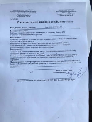 Лікування Альони Денисюк