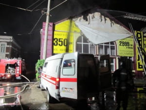 Пожар в гостинице в Одессе