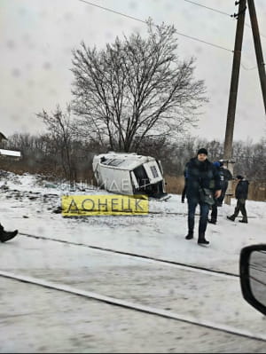 В окупованій Макіївці перекинувся автомобіль СММ ОБСЄ
