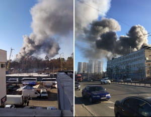 Пожежа на складах у Києві
