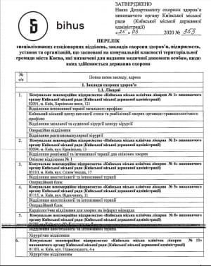 Копия указа Департамента здравоохранения