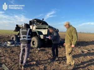 Сгорел военный "КрАЗ"