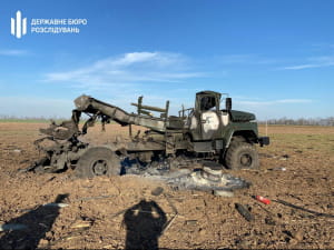 Сгорел военный "КрАЗ"