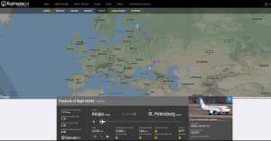 Схема пролета российского самолета