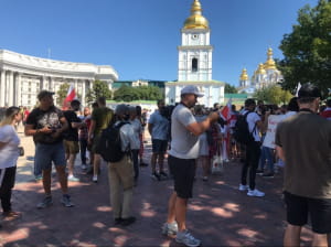 У Києві почалася акція на підтримку Білорусі