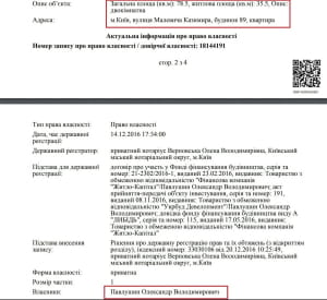 Информация о квартире тестя Олега Татарова