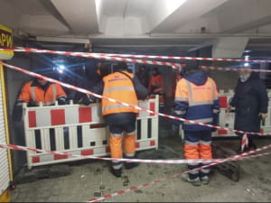В подземном переходе под Майданом Незалежности обвалился потолок