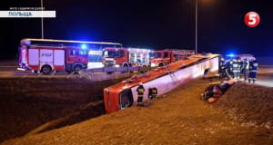 В Польше масштабная авария рейсового автобуса
