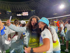 Украинские спортсмены на завершении Олимпийских Игр-2020