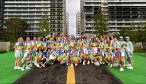 Украинские спортсмены на завершении Олимпийских Игр-2020