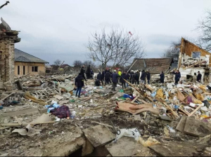 Разрушенные дома в селе Мархаловка