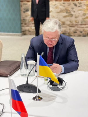 Представители украинской делегации: Д. Арахамия, А. Резников, А. Костин, Р. Умеров, М. Подоляк, М. Точицкий, К. Тимошенко