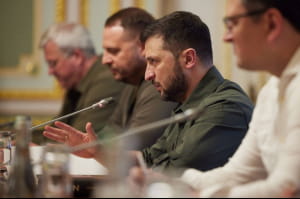 Зеленский во время переговоров с Джонсоном