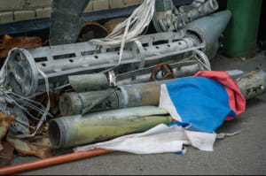 ганчірка у визволеному від окупантів населеному пункті