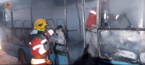 В Закарпатье сгорел пассажирский автобус