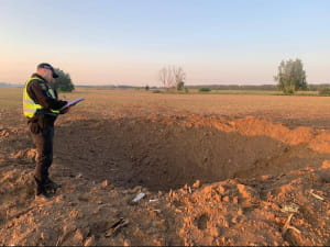 Наслідки падіння уламків на Київщині