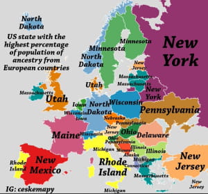 В каком штате вы можете найти самый высокий процент людей из всех европейских стран?