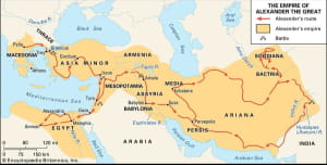 Карта завоеваний Александра Македонского