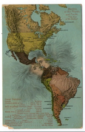 Поцелуй океанов, открытка-карта 1923 года