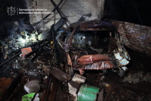 Вражеская атака на Запорожье 