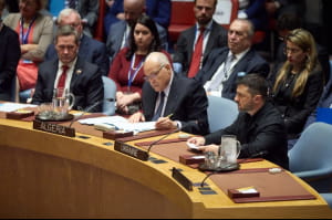 Володимир Зеленський під час Радбезу ООН
