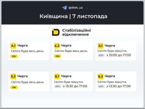 Графіки відключення світла