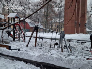 Дрон попал вблизи памятника Степану Бандере во Львове