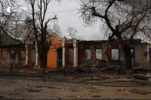 Последствия обстрела Херсона российскими войсками