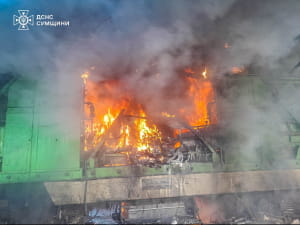 обстрел, поезд, атака, пожар