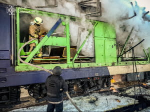 обстрел, поезд, атака, пожар