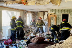 Наслідки вибуху в будинку Вільногірська