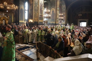 Порошенко посетили литургию в Вербное воскресенье