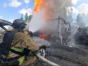 пожежа, ДСНС, обстріл, наслідки обстрілу