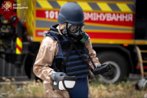Разминирование неразорвавшегося БПЛА пиротехниками