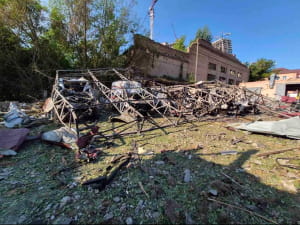 удар ворога по по території підприємства "Київмедспецтранс"