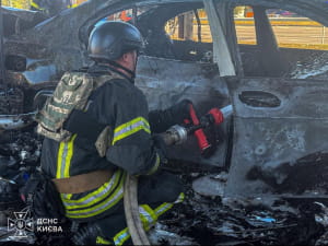 Наслідки атаки на АЗС у Києві 